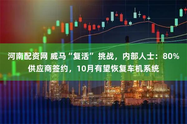 河南配资网 威马“复活” 挑战，内部人士：80%供应商签约，10月有望恢复车机系统