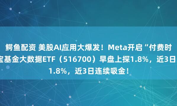 鳄鱼配资 美股AI应用大爆发！Meta开启“付费时代”！华宝基金大数据ETF（516700）早盘上探1.8%，近3日连续吸金！